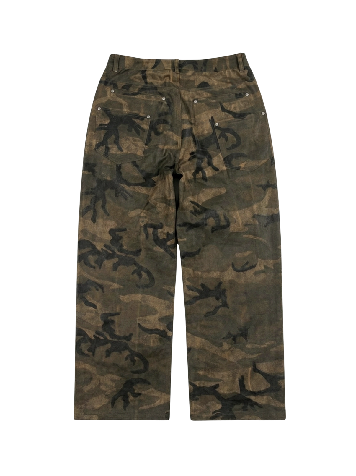 WAXED CAMO PANTS